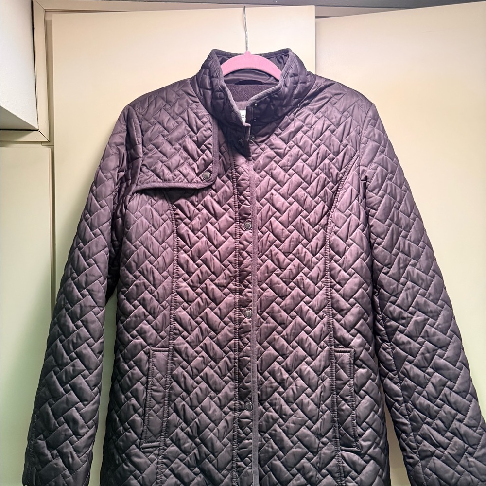 Liz Claiborne Quilted Puffer Jacket - Dark grey